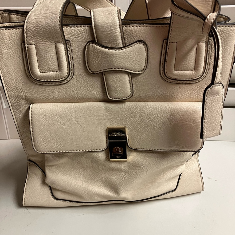 French Connection off white bag with front pocket